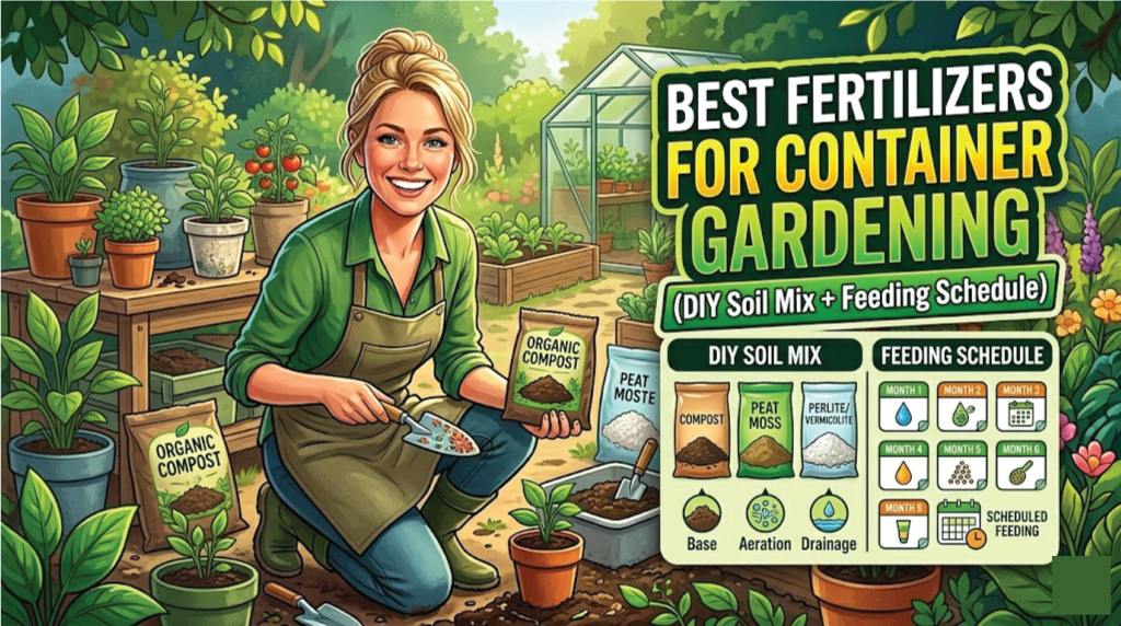 Best Fertilizers for Container Gardening (DIY Soil Mix + Feeding Schedule)
